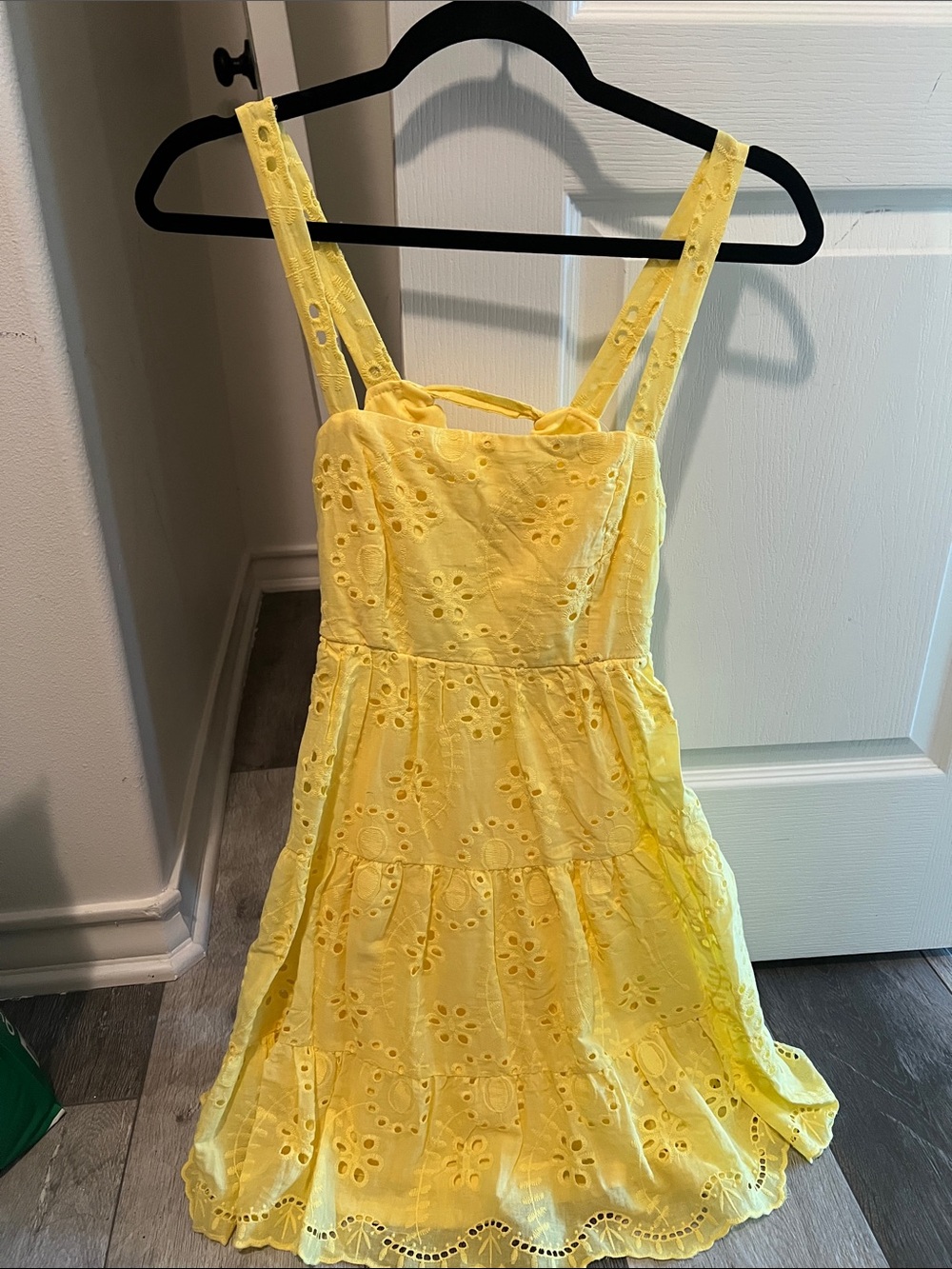 Yellow Eyelet Sundress - Lightweight Summer Dress
